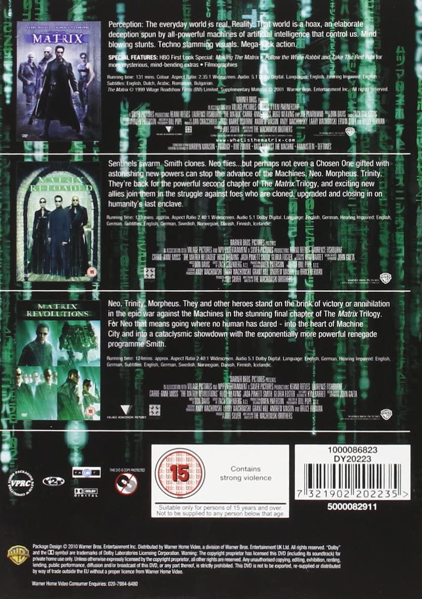 Die Matrix-Trilogie [1999] – Science-Fiction/Action [DVD]