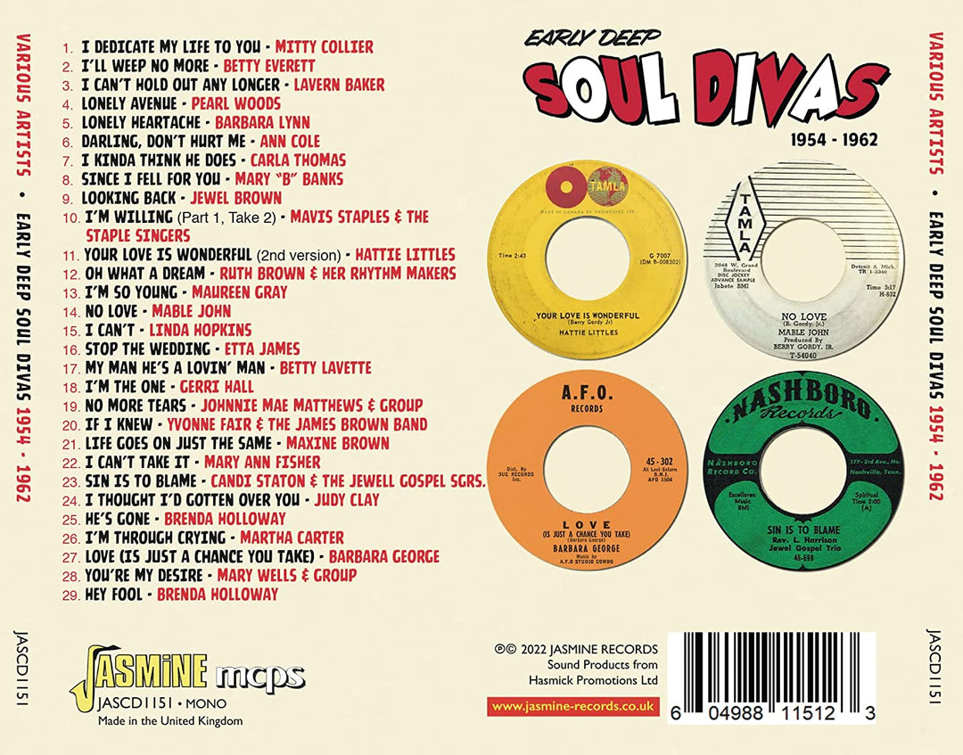 Frühe Deep Soul Divas 1954–1962 [Audio-CD]