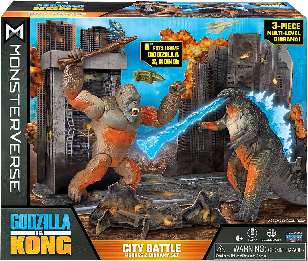 MonsterVerse MNG19000 City Battle-Diorama-Set mit zwei Figuren, mehrfarbig