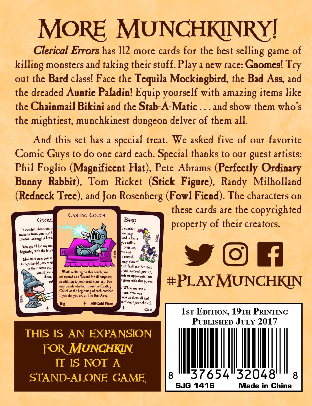 Steve Jackson Games Munchkin 3 Clerical Errors Kartenspiel