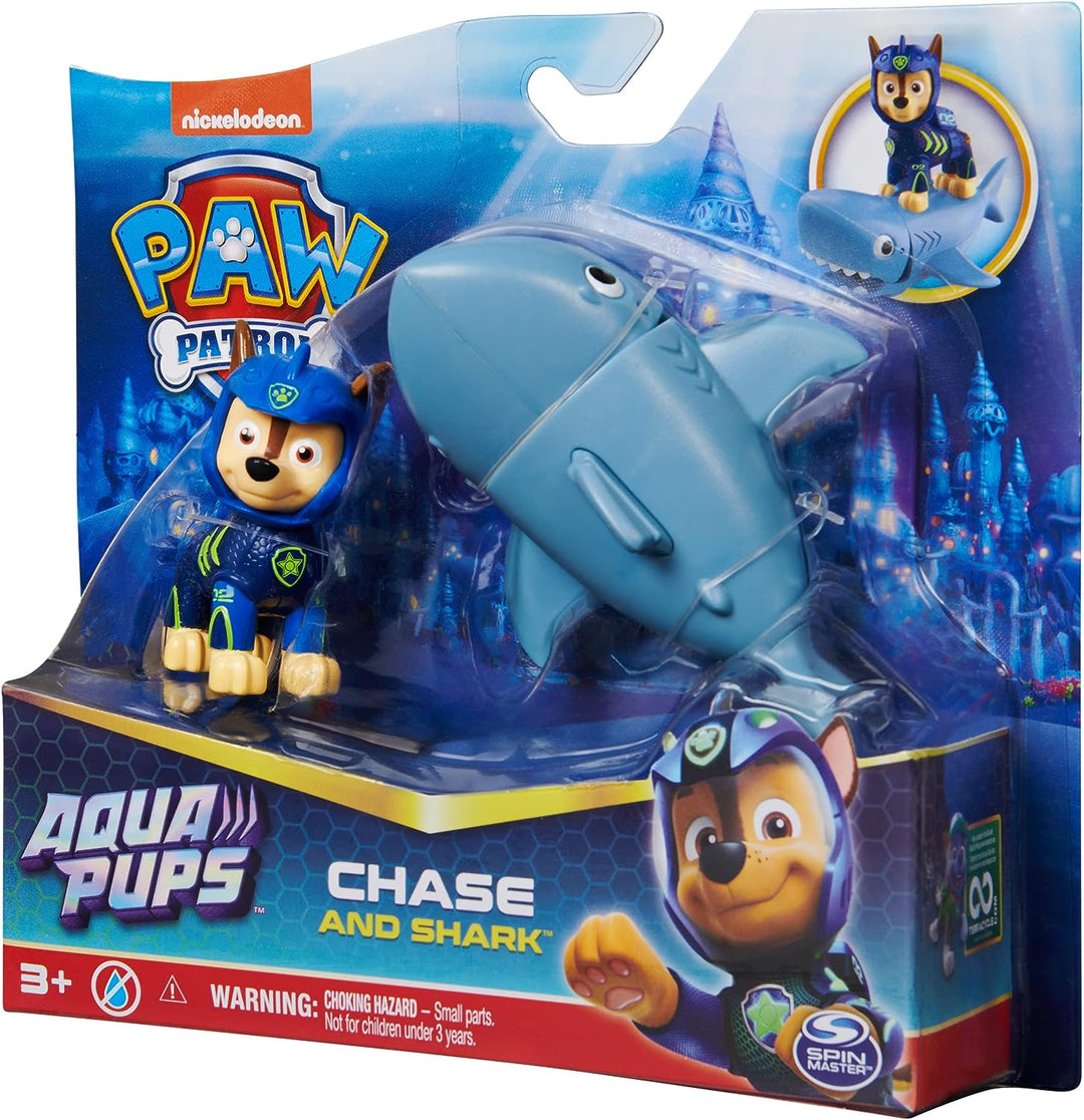 Paw Patrol, Aqua Pups Chase und Shark Actionfiguren-Set, Kinderspielzeug für Kinder ab 3 Jahren