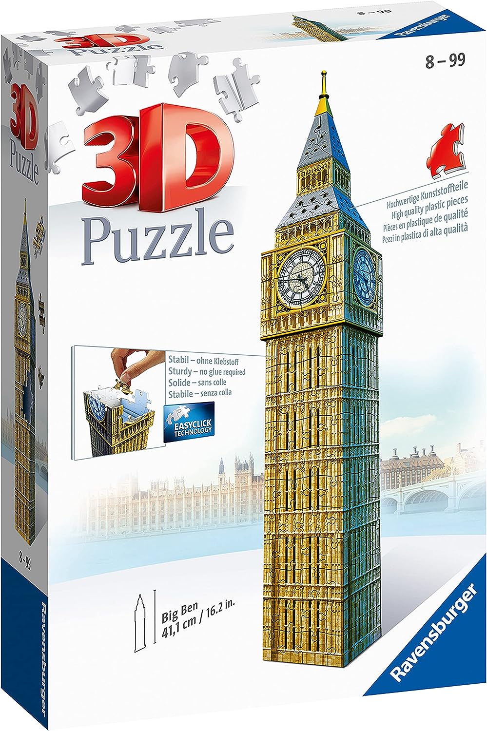 Ravensburger Big Ben 3D-Puzzle für Erwachsene und Kinder ab 8 Jahren – 216 Teile