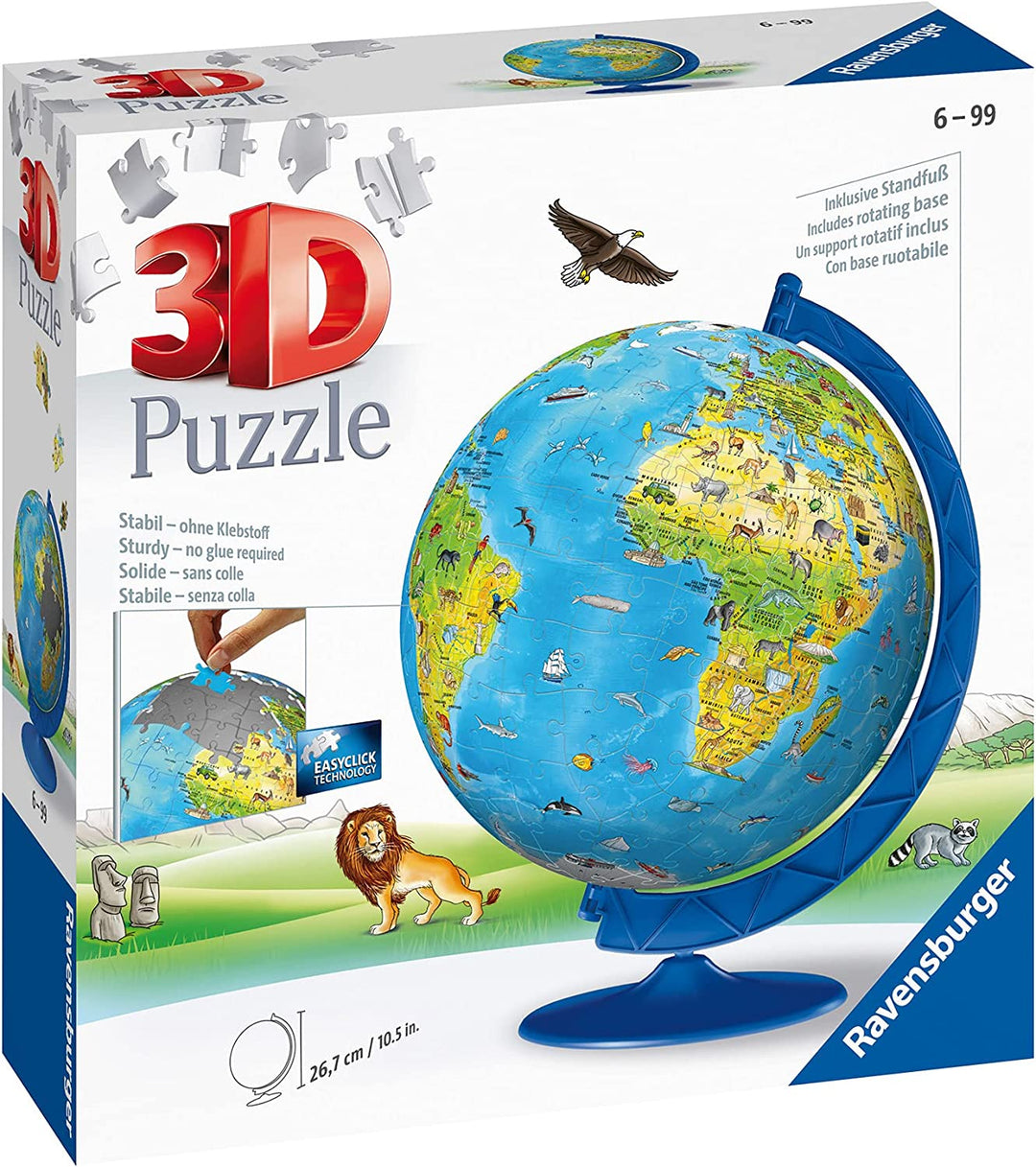 Ravensburger 12338 Kinder-Weltkarte 3D-Puzzle, 180-teilig