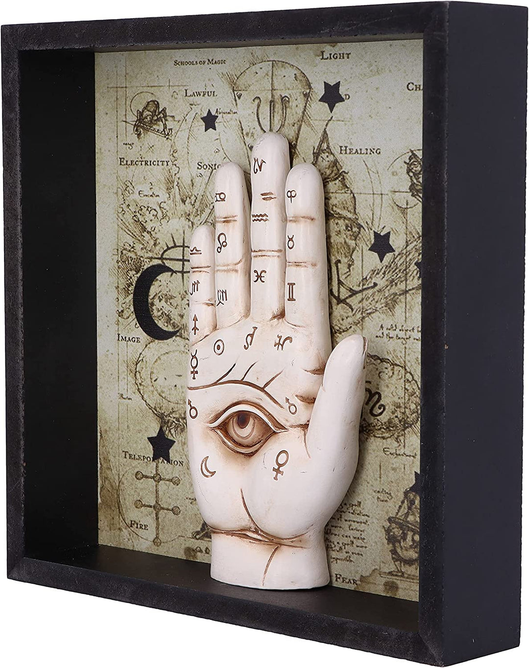 Nemesis Now Palmistry Companion gerahmtes Chiromancy-Kunstwerk zur Wandmontage, gebrochenes Weiß, 2