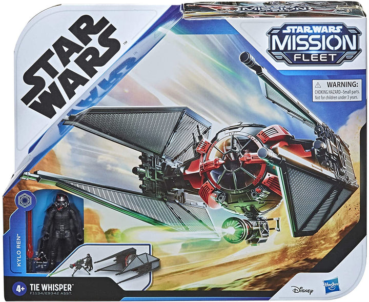 Star Wars Mission Fleet Stellar Class Kylo Ren TIE Whisper 2.5-Inch-Scale Figure and Vehicle for Kids Ages 4 and Up