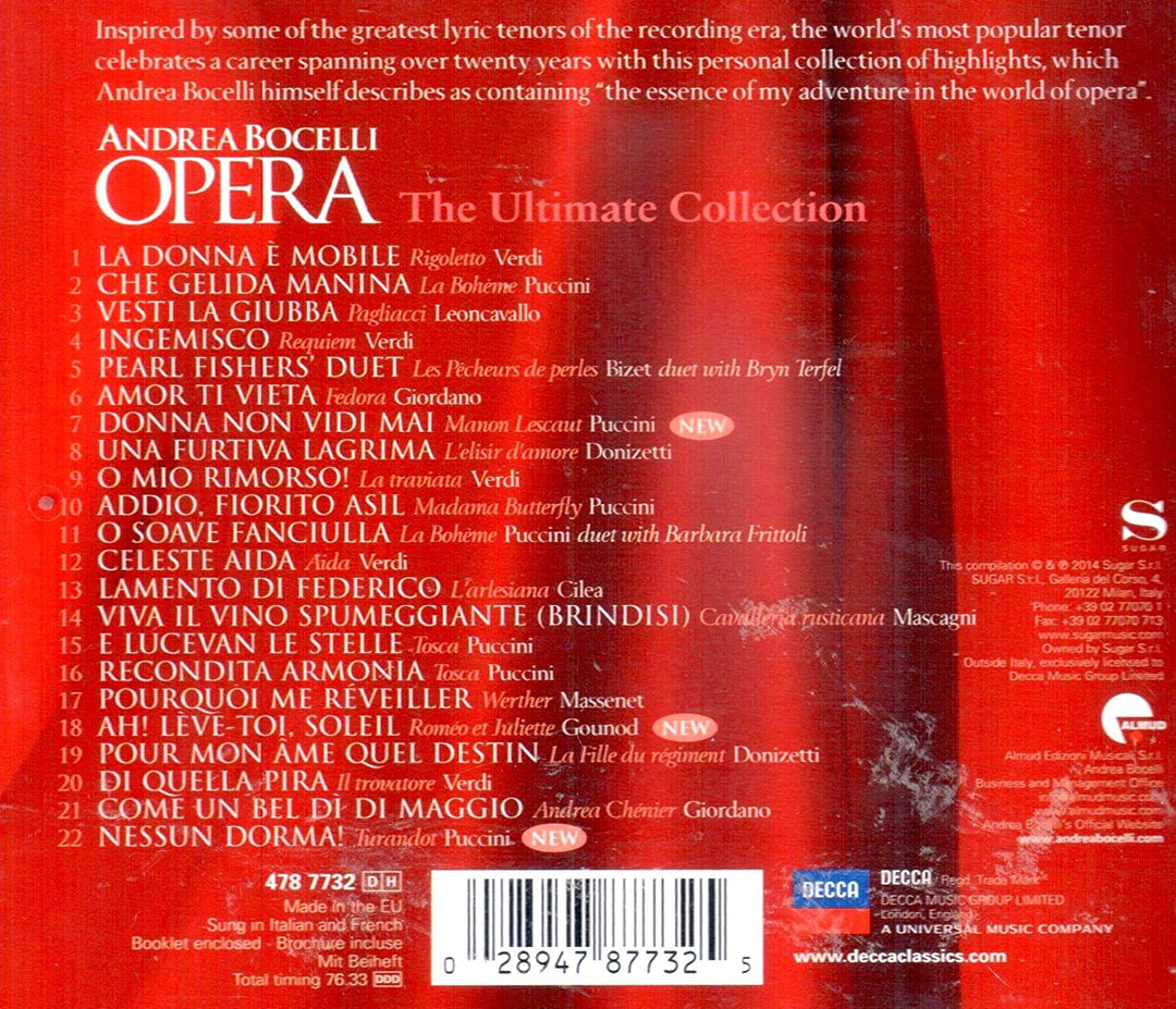 Andrea Bocelli – Oper – Die ultimative Sammlung [Audio-CD]