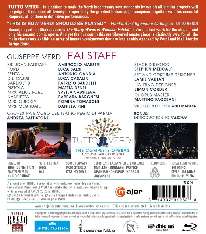 Verdi: Falstaff (Parma 2011) [Ambrogio Maestri, Luca Salsi, Antonio Gandia [C-Dur: 725304] [2013] [Blu-ray]