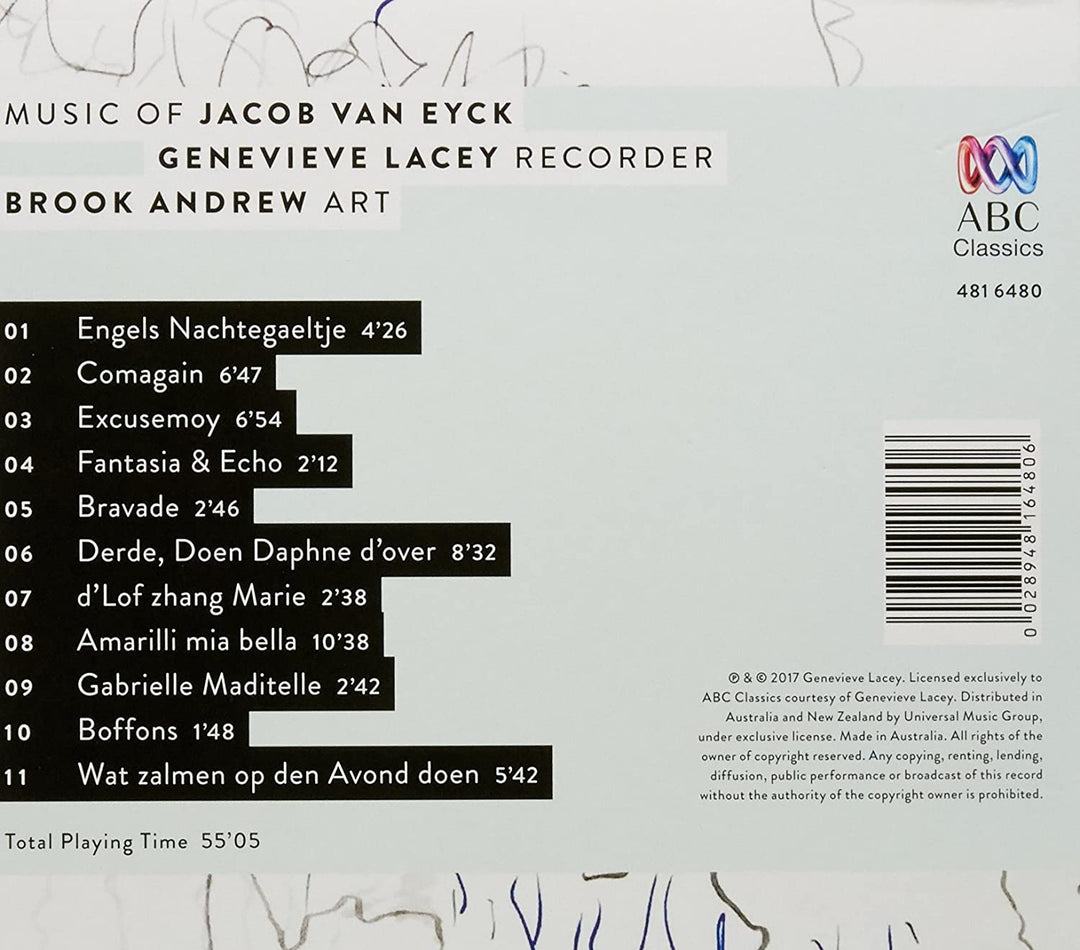 Genevieve Lacey – Strichzeichnungen: Musik von Jacob Van Eyck [Audio-CD]