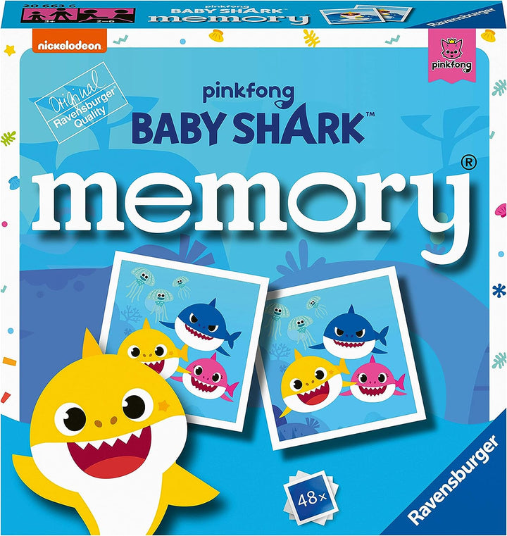 Ravensburger Baby Shark Mini-Memory-Spiel – Matching Picture Snap Pairs-Spiel für