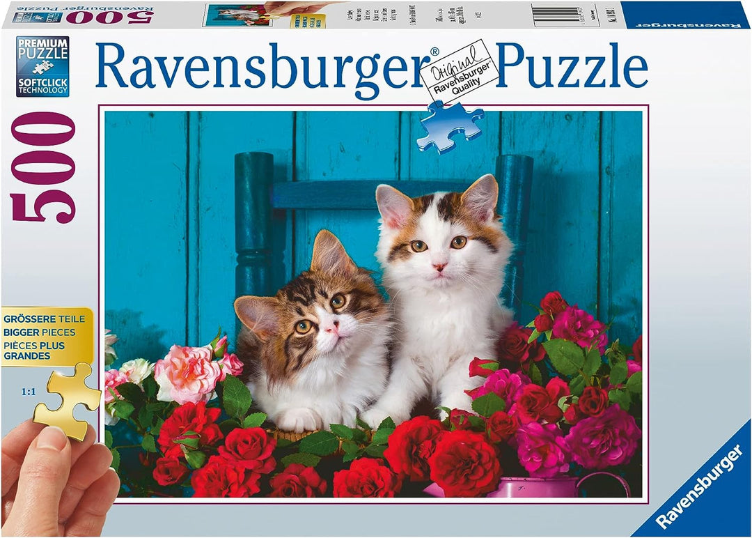 Ravensburger Kittens and Roses 500-teiliges Puzzle für Erwachsene und Kinder ab 10 Jahren