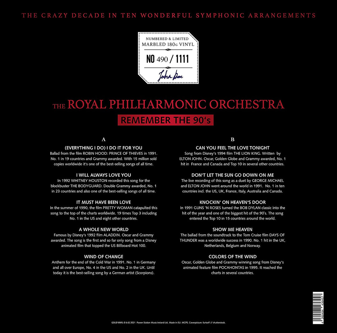 Royal Philharmonic Orchestra – Remember The 90's [VINYL]