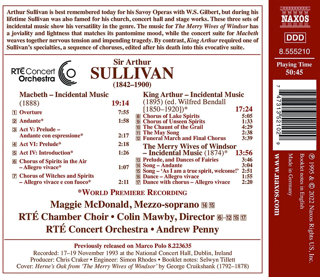 Mcdonald - Sir Arthur Sullivan: Bühnenmusik [Audio-CD]