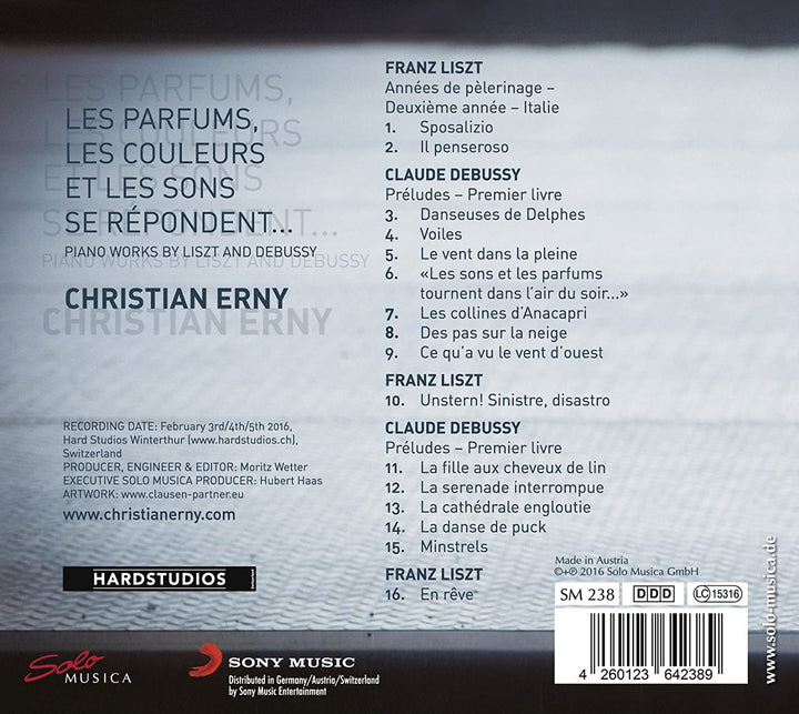 Les Parfums, Les Coleurs [Christian Erny] [Solo Musica: SM238] [Audio CD]