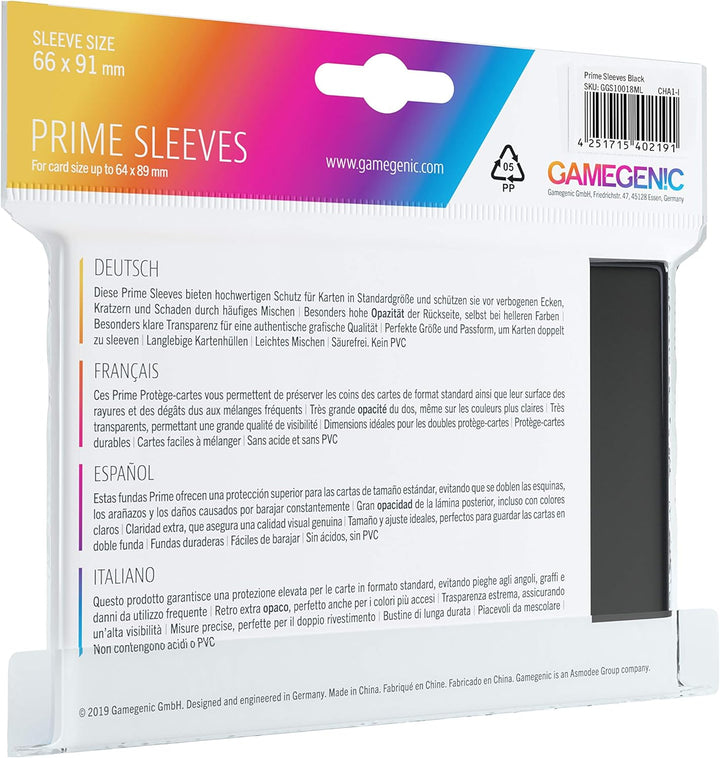 Gamegenic GGS11018ML Prime-Hüllen (100er-Pack), Schwarz