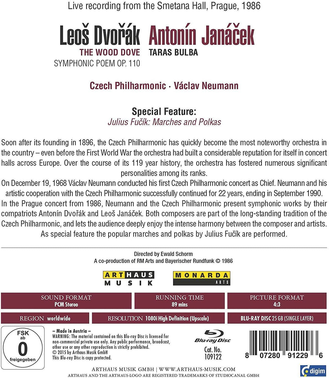 Antonin Dvorak, Leos Janacek: The Wood Dove | Taras Bulba [2015] - [Blu-Ray]