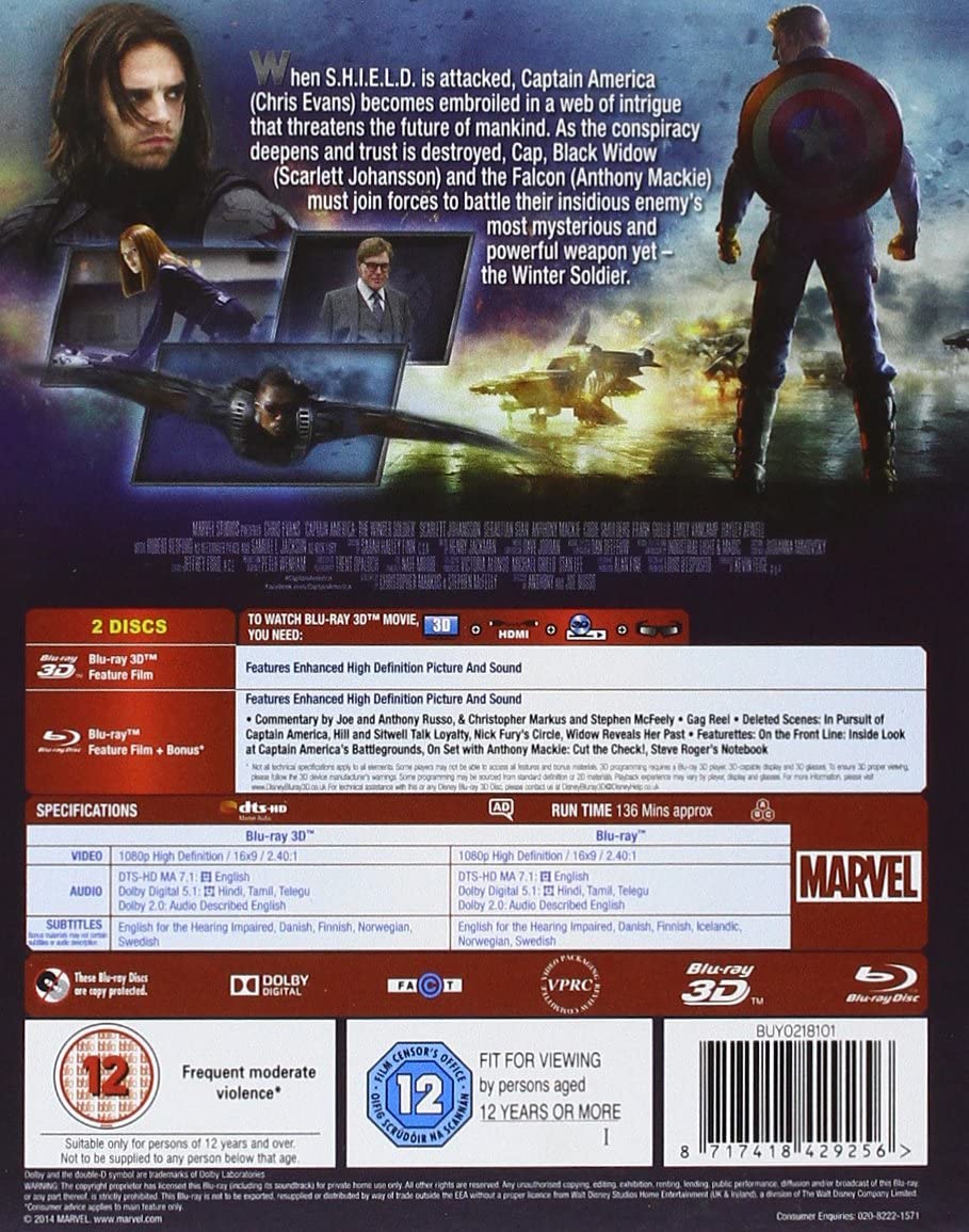 Captain America: The Winter Soldier – Action/Abenteuer [Blu-ray]