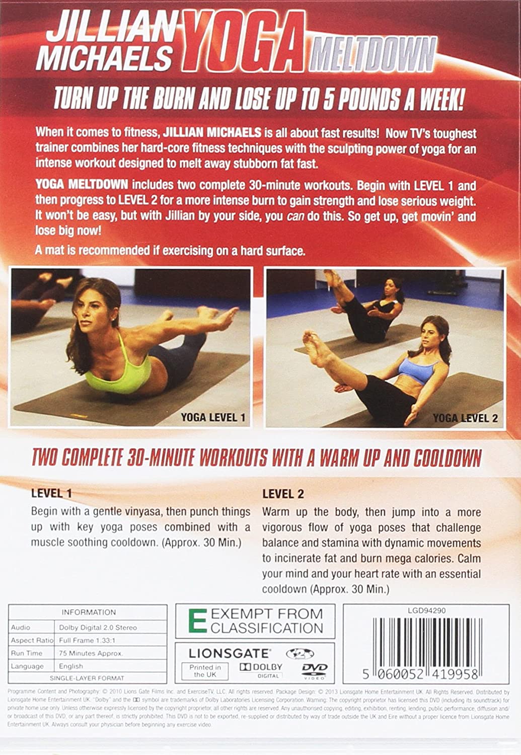 Jillian Michael - Yoga Meltdown [DVD]