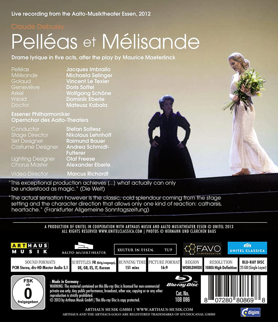 Debussy: Pelleas Et Melisande [Jacques Imbrailo, Michaela Selinger, Vincent Le Texier] [Arthaus: 108086] [2013] – [Blu-Ray]