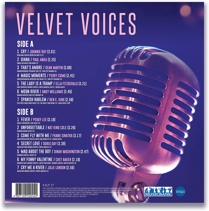 20th Century Velvet Voices – Verschiedene, 180 Gramm, 12-Zoll-LP, Label: MUSICBANK [Vinyl]