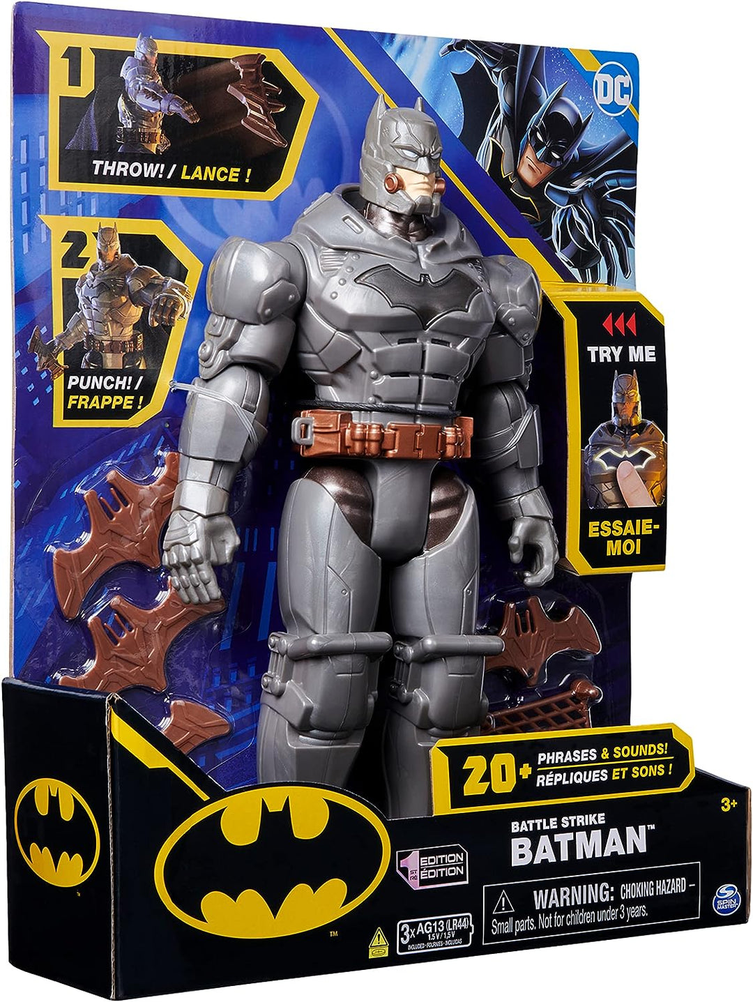 DC Comics, Battle Strike Batman 12-Zoll-Actionfigur, über 20 Sätze und Geräusche, C