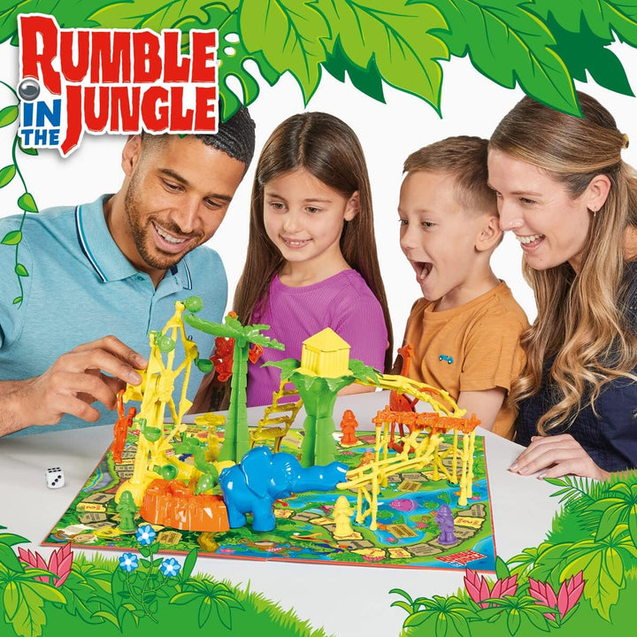 TOMY Games T73421 Rumble in the Jungle Brettspiel, Familienspiel für Erwachsene und Kinder