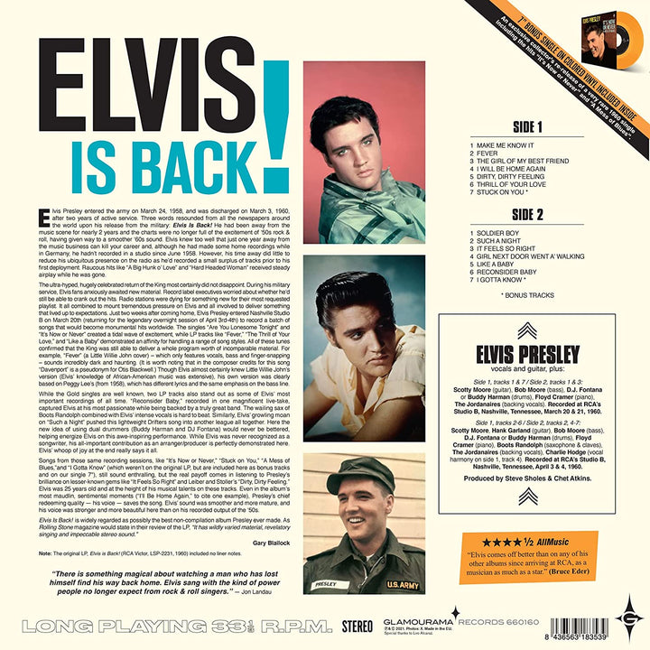 Elvis Presley - Elvis Is Back! (LP+7") [VINYL]