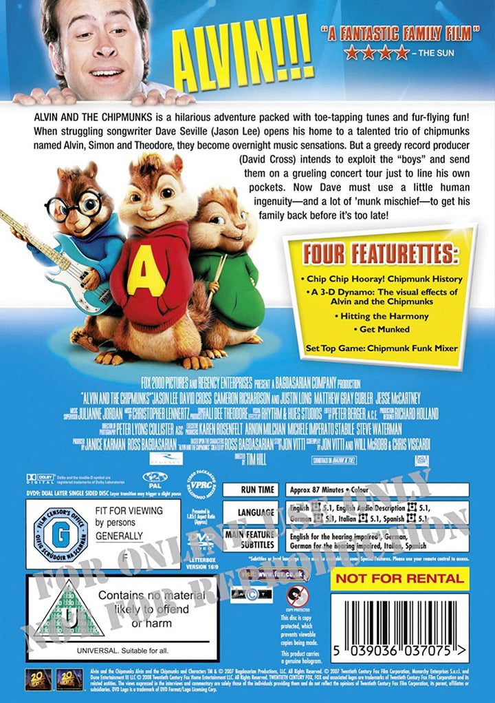 Alvin And The Chipmunks [2007] [DVD]