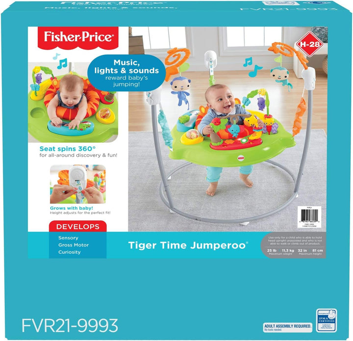 Fisher-Price Roarin' Rainforest Jumperoo, Aktivitätszentrum für Kleinkinder mit Musik, Lichtern und Geräuschen