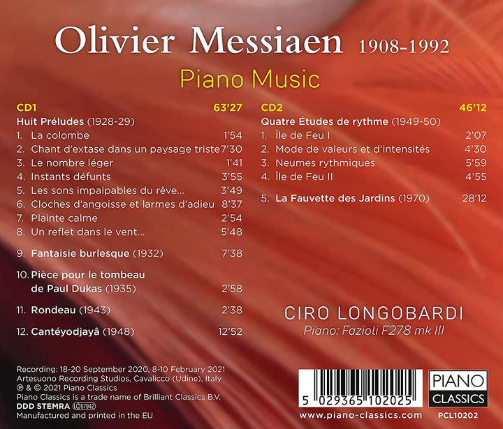 Messiaen: Klaviermusik [Audio-CD]