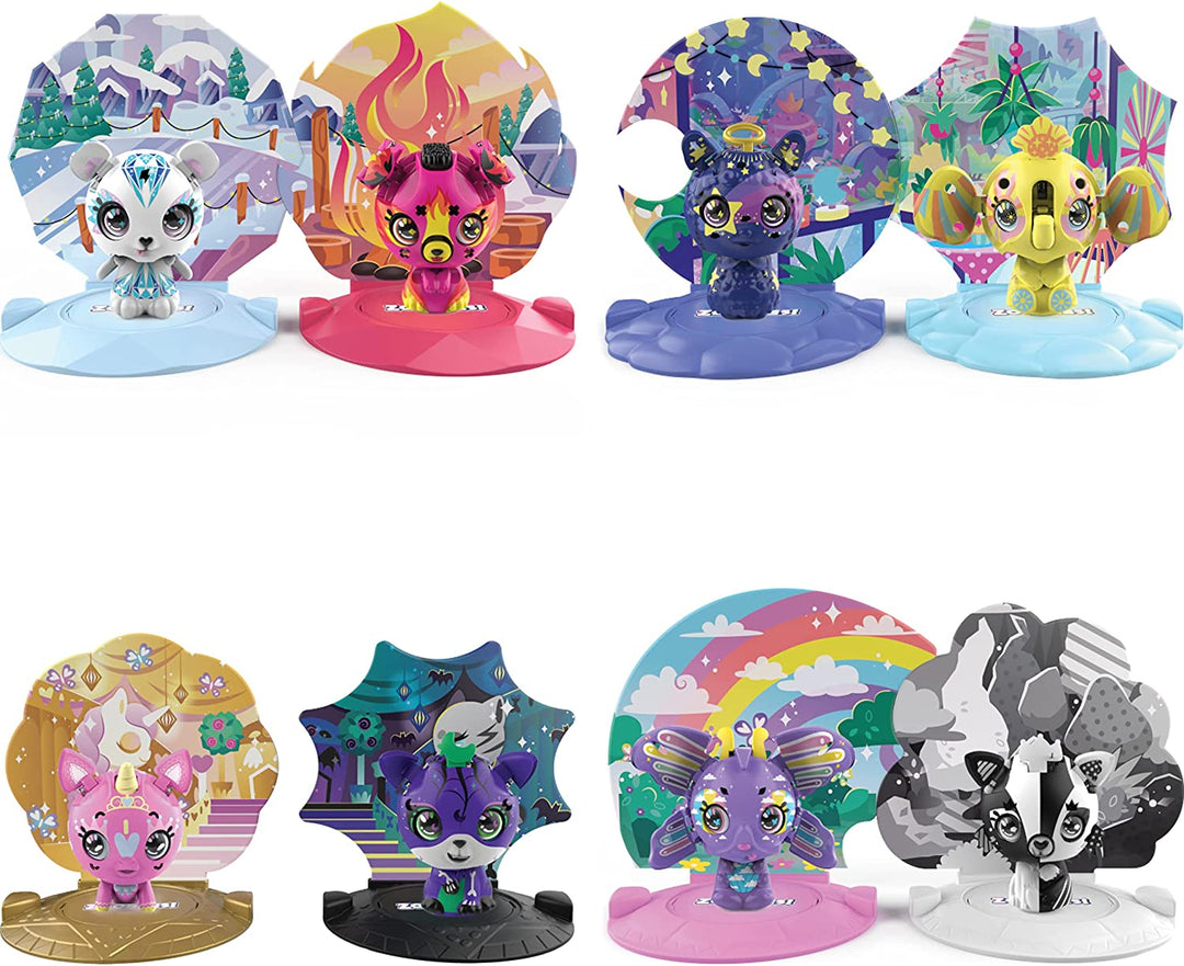 Zoobles tegenover geobsedeerd 2-pack transformerende verzamelfiguren en Happitat-accessoires