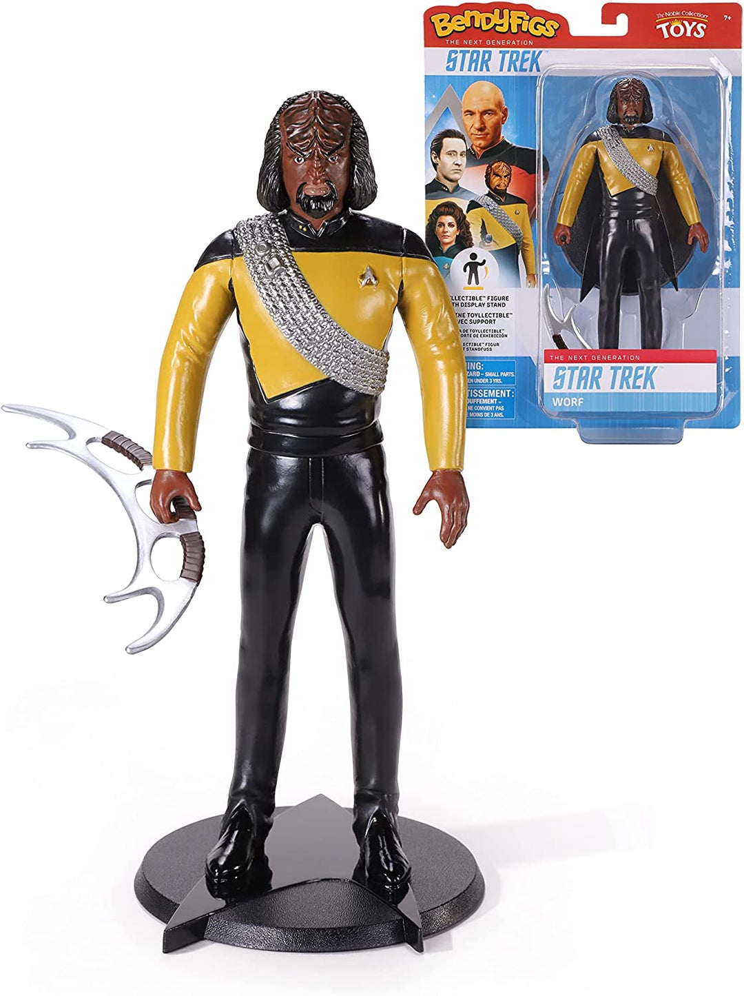 The Noble Collection Star Trek Bendyfigs Worf – 7,5 Zoll (19 cm) Noble Toys Biegbar