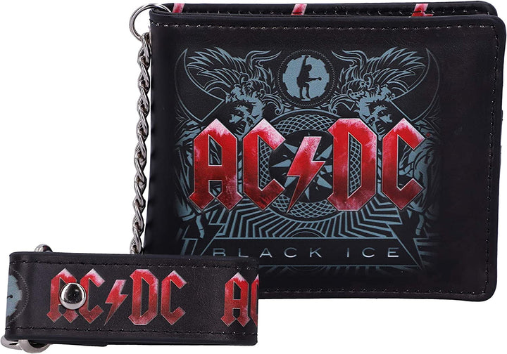 Offiziell lizenziertes AC/DC Black Ice Album-Portemonnaie und Kette von Nemesis Now, 11 cm