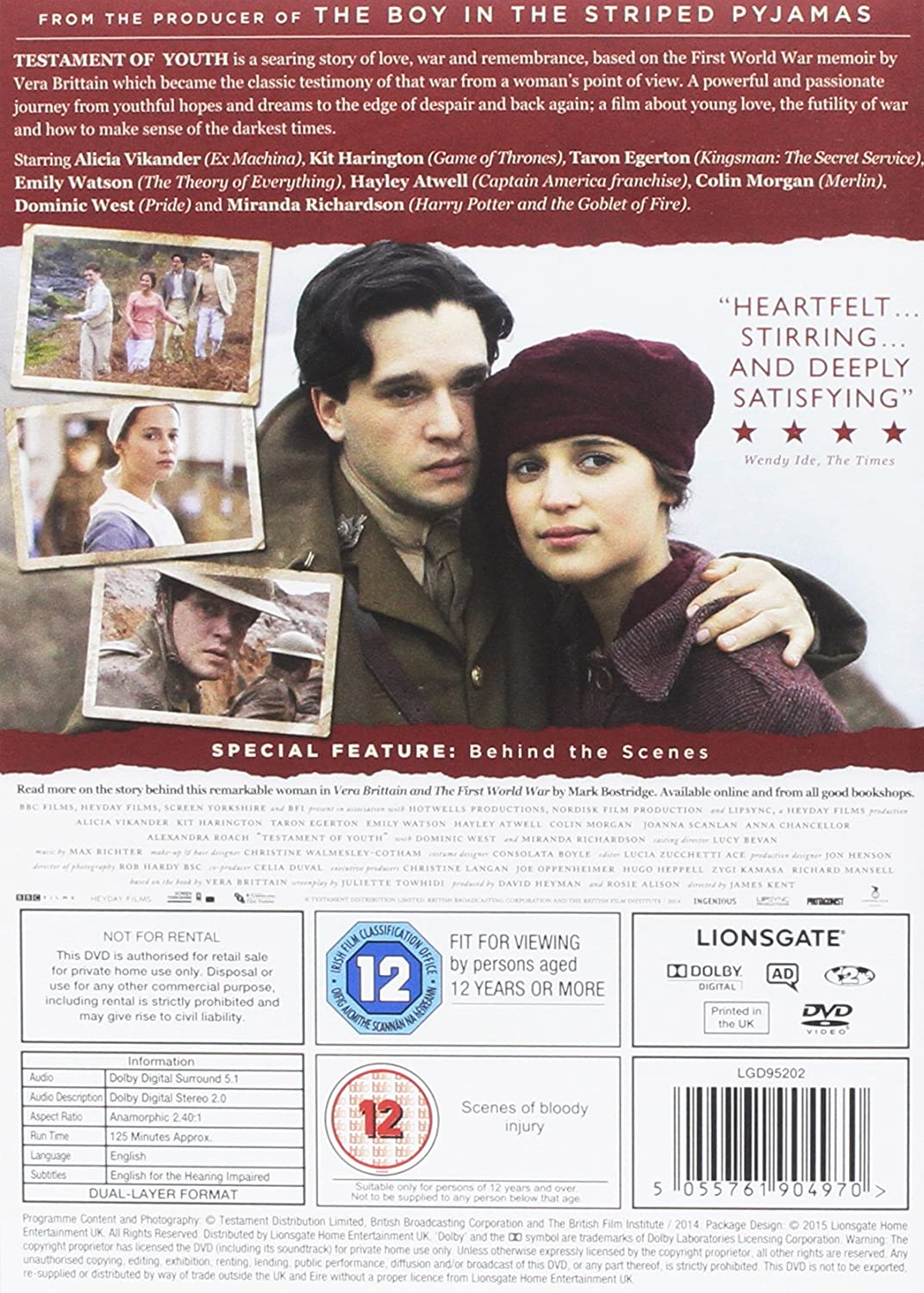 Testament of Youth [2014] [2015] – Krieg/Drama [DVD]