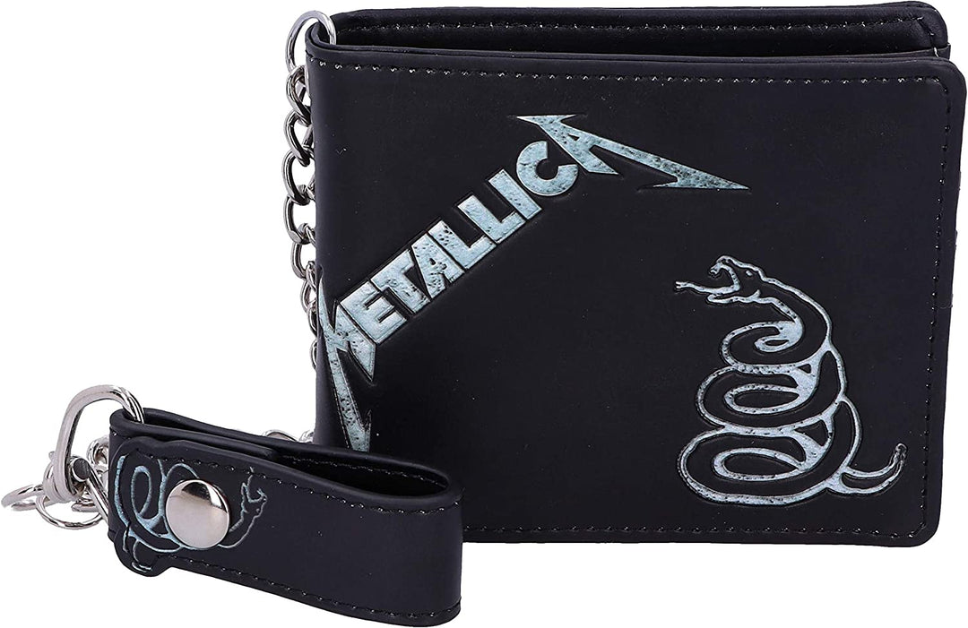 Nemesis Now Offiziell lizenzierte Metallica Black Album-Geldbörse mit Kette, Kunstleder, 11 cm