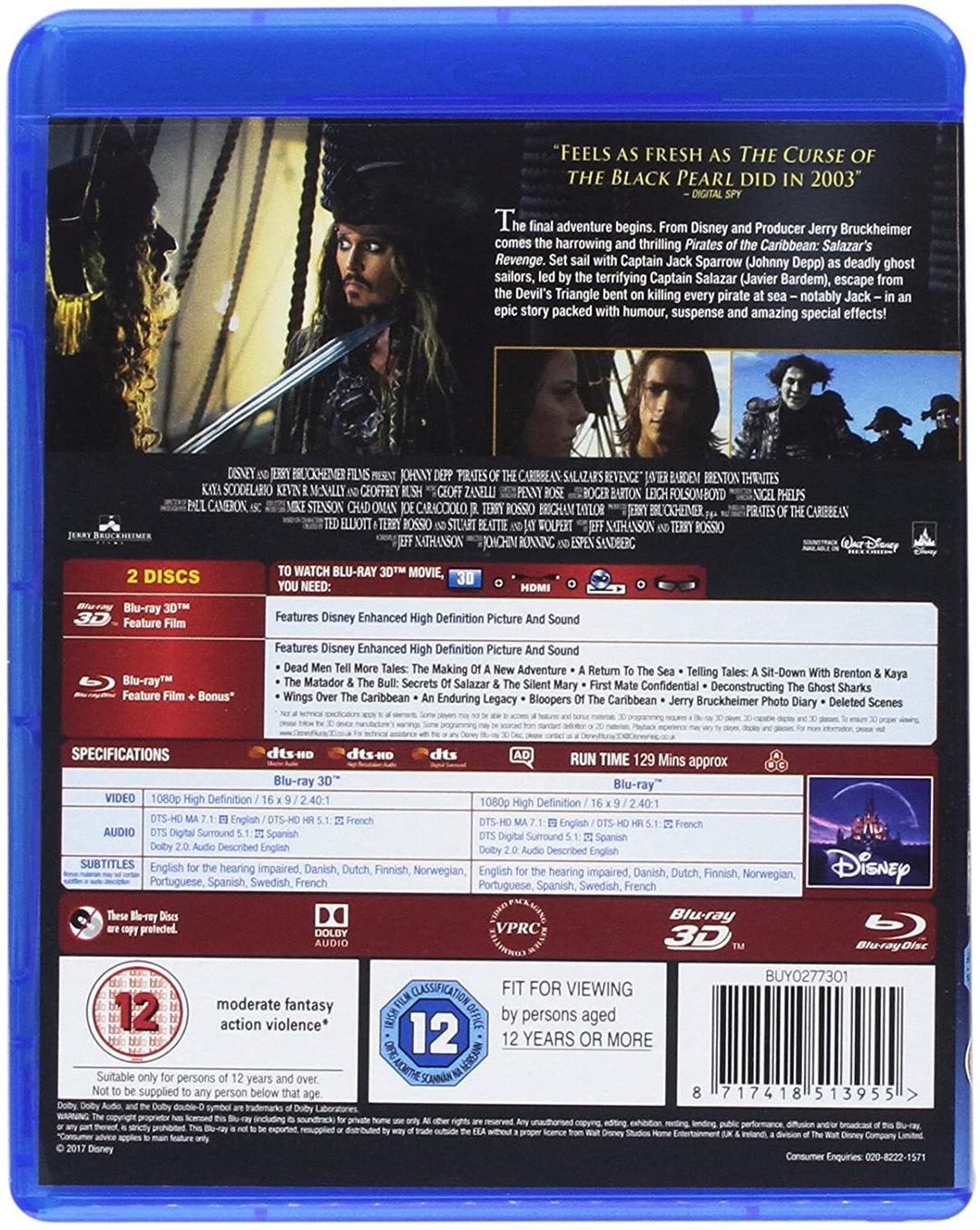 Pirates of the Caribbean: Salazar's Revenge - Adventure/Action [Blu-ray]