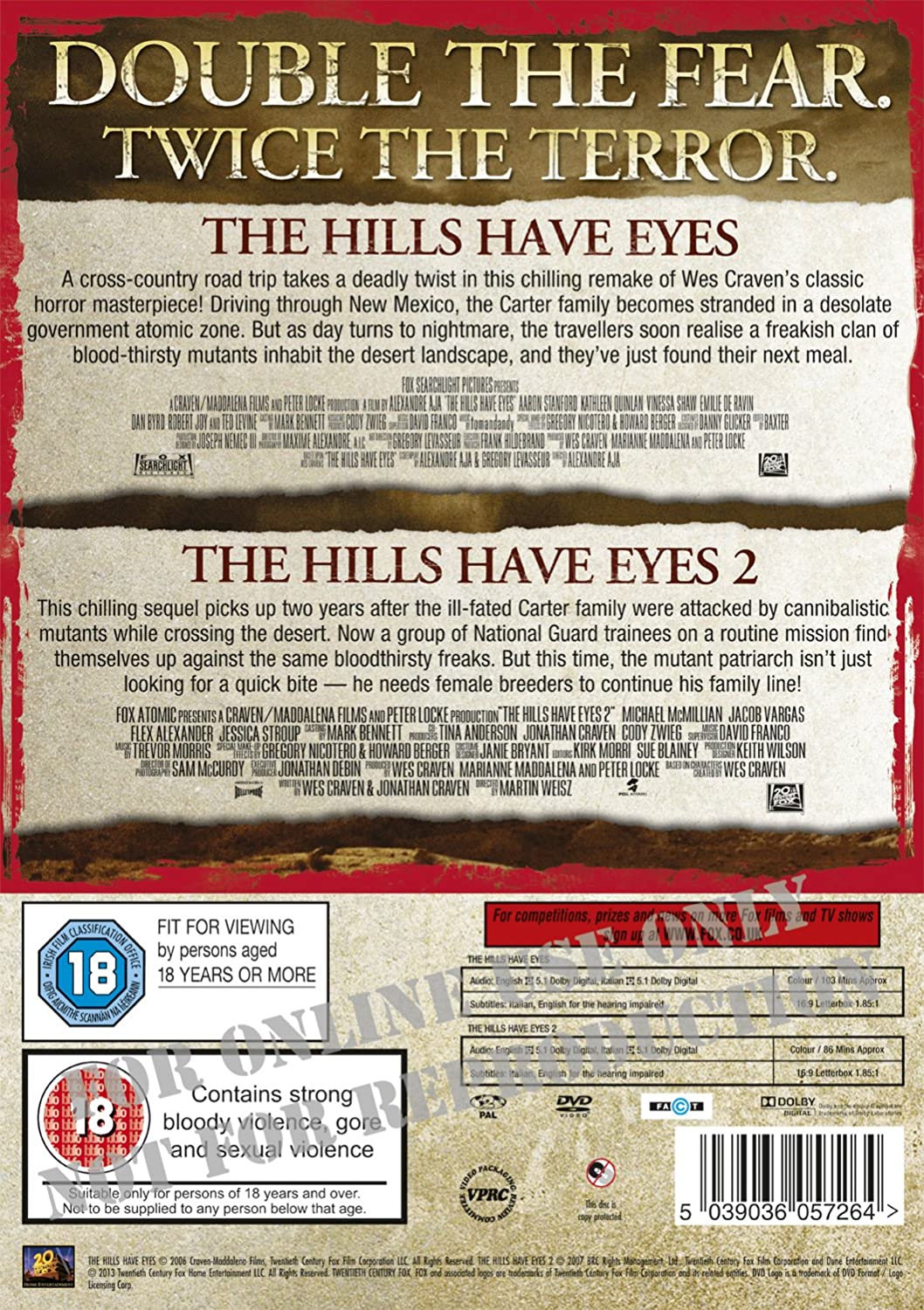 The Hills Have Eyes / The Hills Have Eyes 2 Doppelpack [2006]