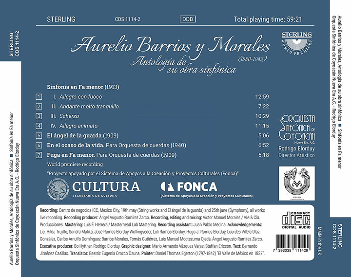 Orquesta Sinfónica de Coyoacán Nueva Era AC - Aurelio Barrios y Morales: Anthologie seiner Sinfonien [Audio-CD]