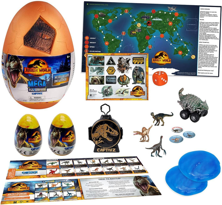 JURASSIC WORLD CAPTIVZ DOMINION MEGA EI MEGA SPASS MIT POP N LOCK DINOSAURIER SPIELZEUG,