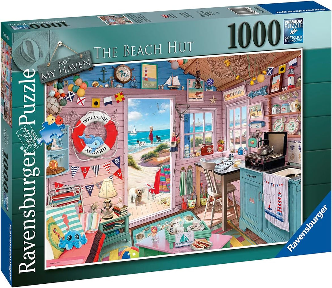 Ravensburger My Haven Nr. 7 Die Strandhütte, 1000-teiliges Puzzle für Erwachsene und Kinder ab 12 Jahren