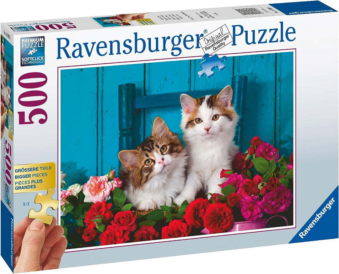 Ravensburger Kittens and Roses 500-teiliges Puzzle für Erwachsene und Kinder ab 10 Jahren