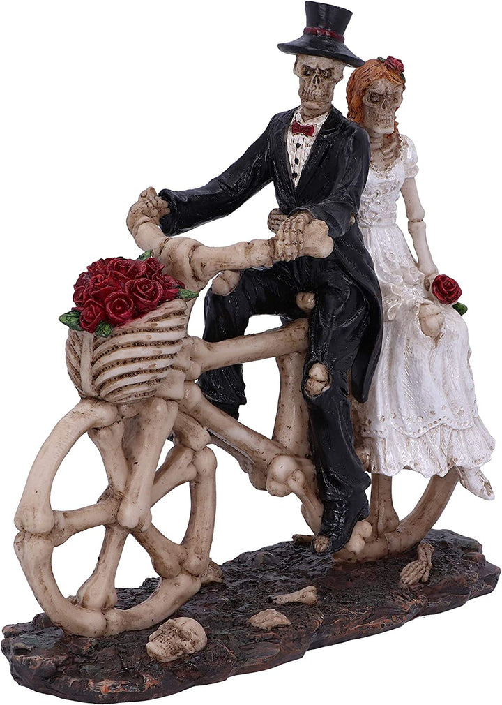 Nemesis Now Hitch Bicycle Riding Skeleton Lovers Hochzeitsfigur, Natur, 14,5