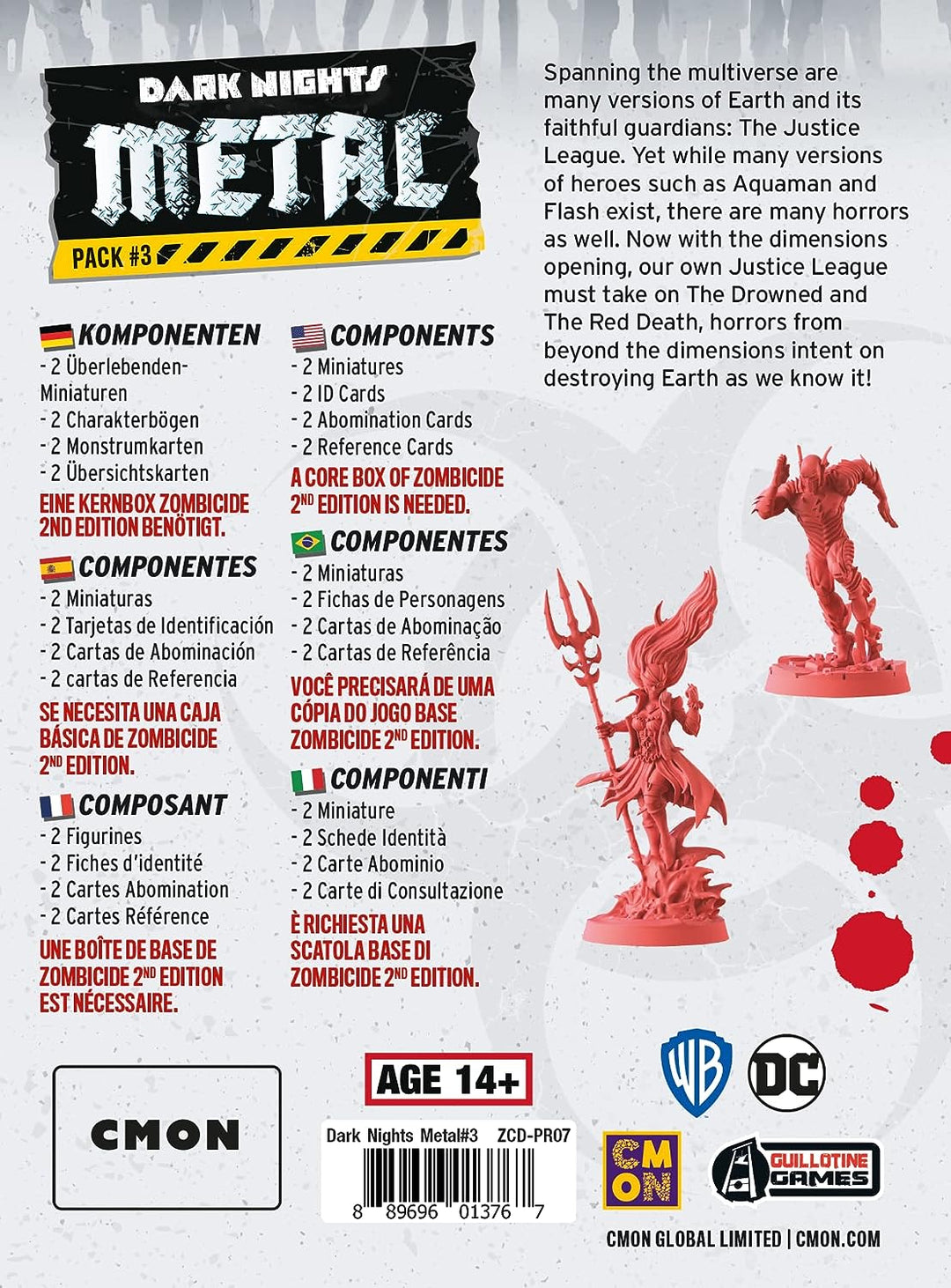 CMON Zombicide Dark Nights Metal Pack #3 | Set Justice League Miniaturen Comp