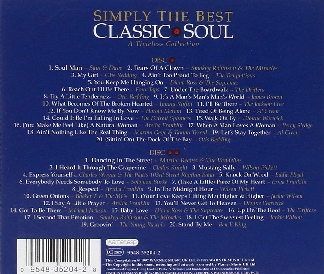 Simply the Best Classic Soul: Eine zeitlose Sammlung [Audio-CD]