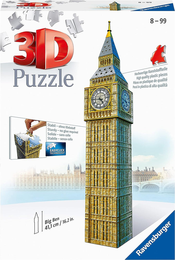 Ravensburger Big Ben 3D-Puzzle für Erwachsene und Kinder ab 8 Jahren – 216 Teile