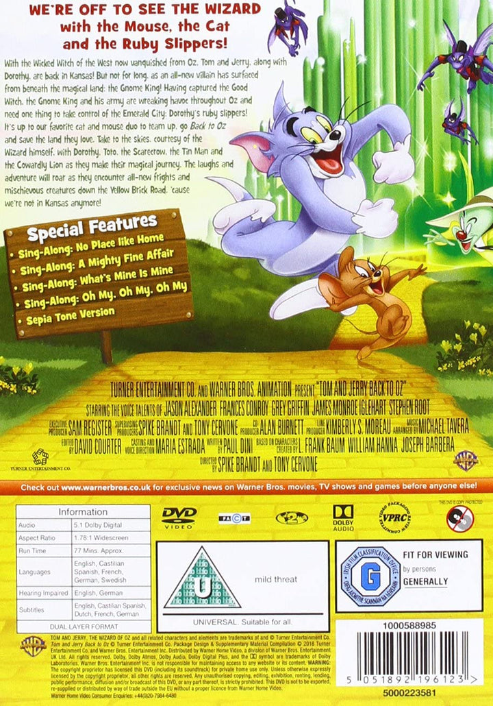Tom en Jerry: Terug naar Oz [DVD]