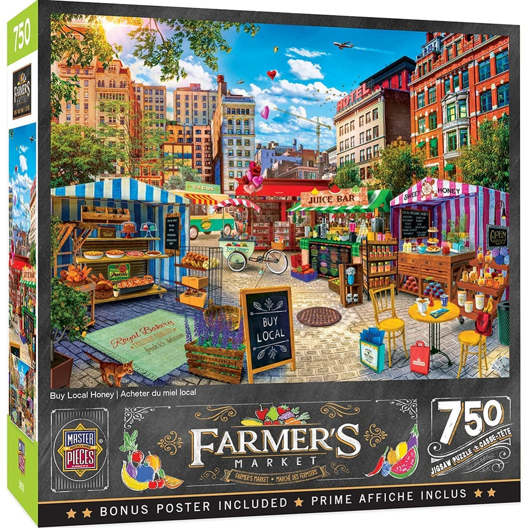 MasterPieces Farmer's Market 750 Puzzles-Sammlung – Kaufen Sie lokalen Honig 750 Teile