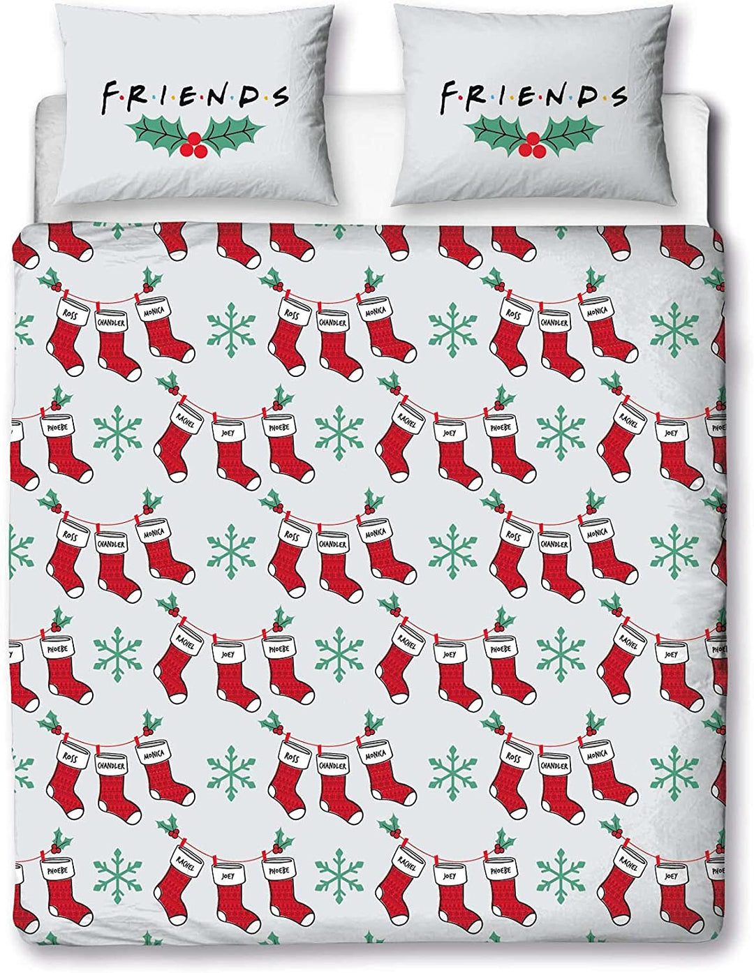 Friends Offiziell lizenziertes Bettbezug-Set Holly Design | Reversible 2-seitige Be