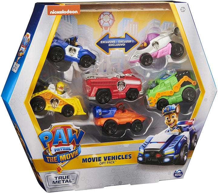 PAW Patrol True Metal Movie Geschenkpackung mit 6 Sammler-Spielzeugautos aus Druckguss, 1:55 S