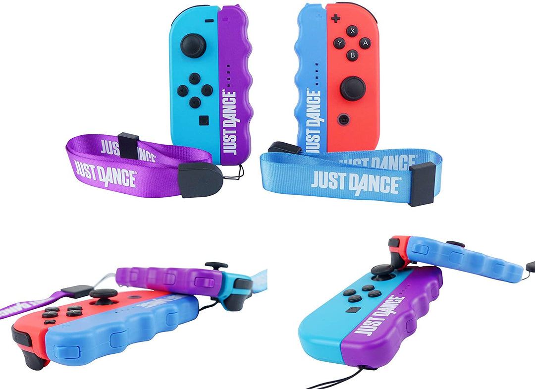 Just Dance 2019 – Griff- und Riemenpaket – ergonomische Komfortgriffe mit Riemen für Nintendo Switch JoyCon Controller – Blau und Lila