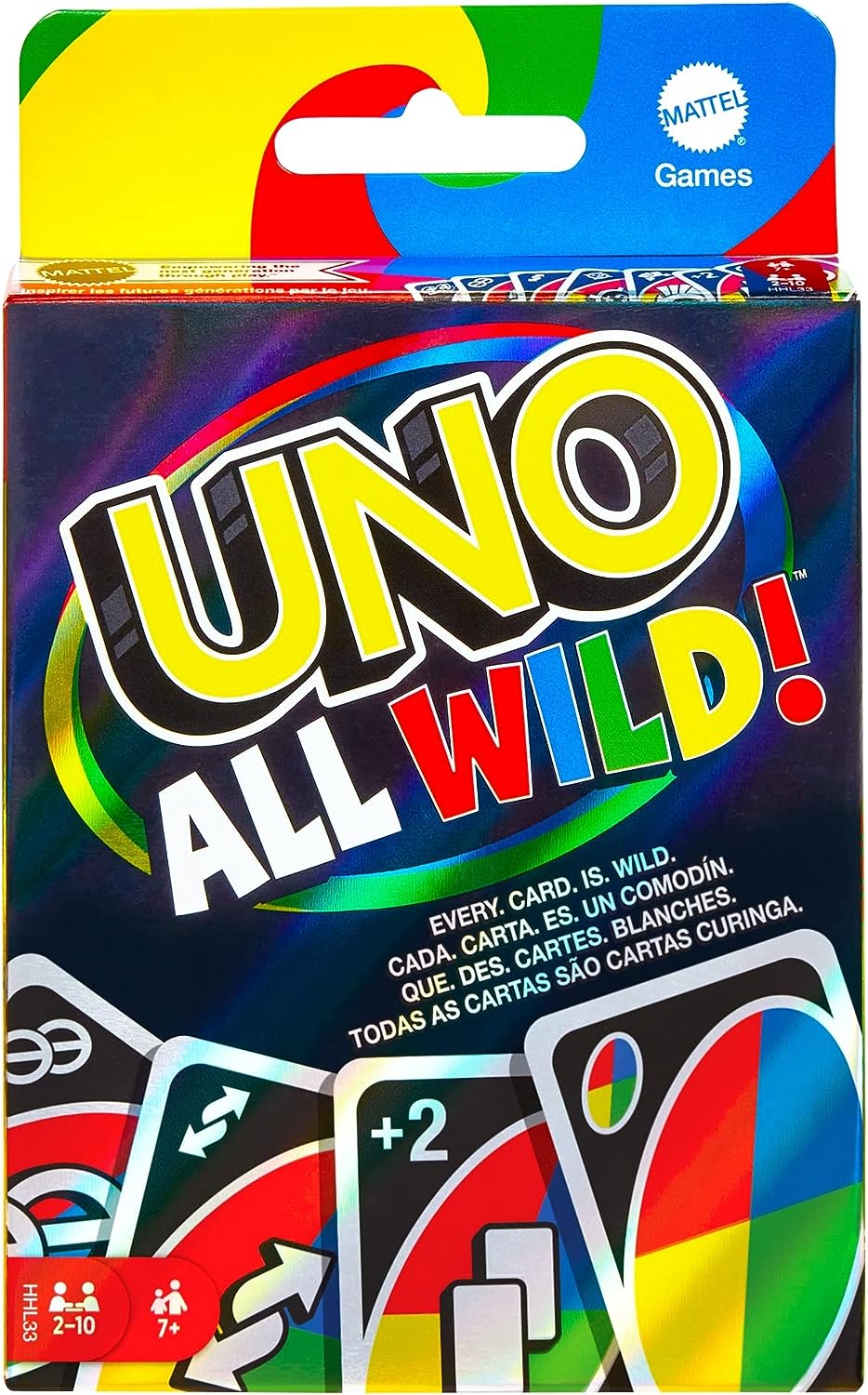 UNO All Wild Card-Spiel mit 112 Karten, Geschenk für Spieleabende für Kinder, Familien und Erwachsene f